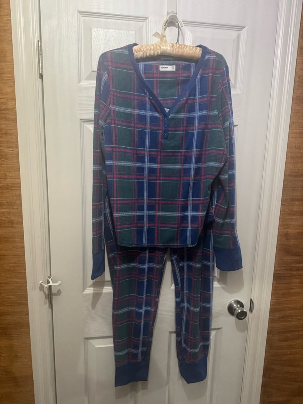 Sonoma Blue & Green Plaid Kids Pajama Set